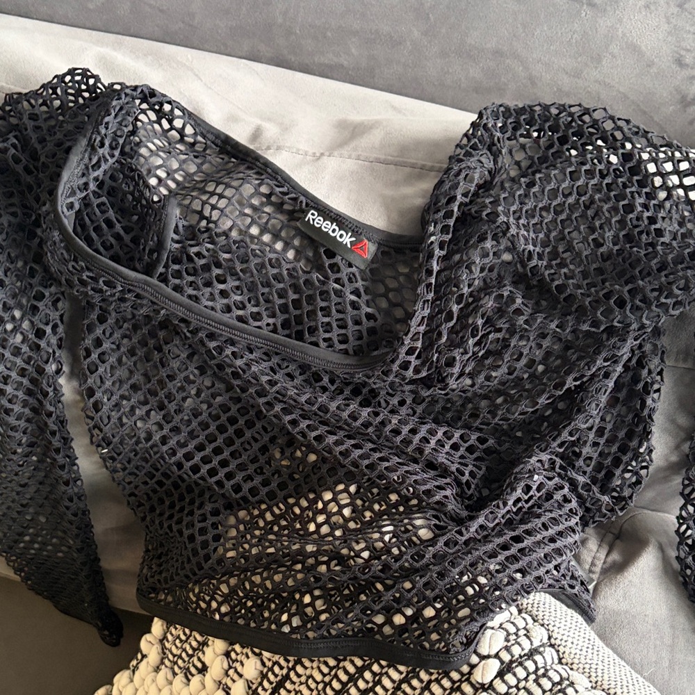 Reebok Black Mesh Layering Top